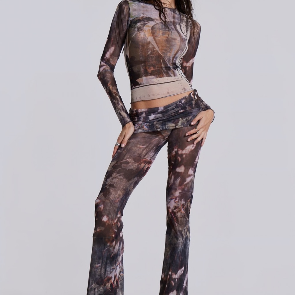 Jaded London Printed Fold Over Trousers